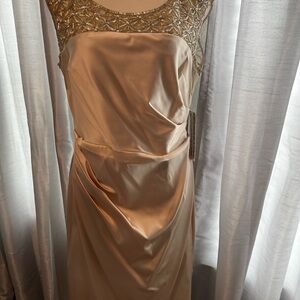 Kay Unger Gold Embellished Dress
